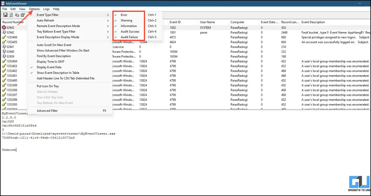 타사 도구를 사용하여 Windows 시작 및 종료 기록 확인