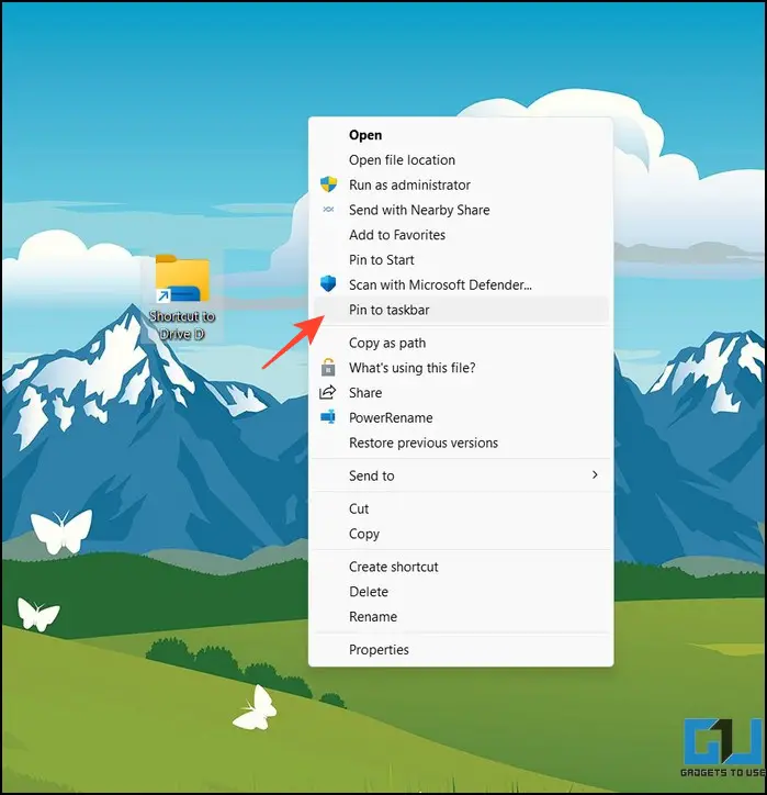 앱 또는 디스크 드라이브를 Windows 11 작업 표시줄에 고정하기