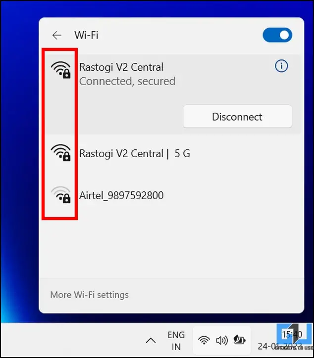 Windows에서 Wi-Fi 신호 강도 찾기