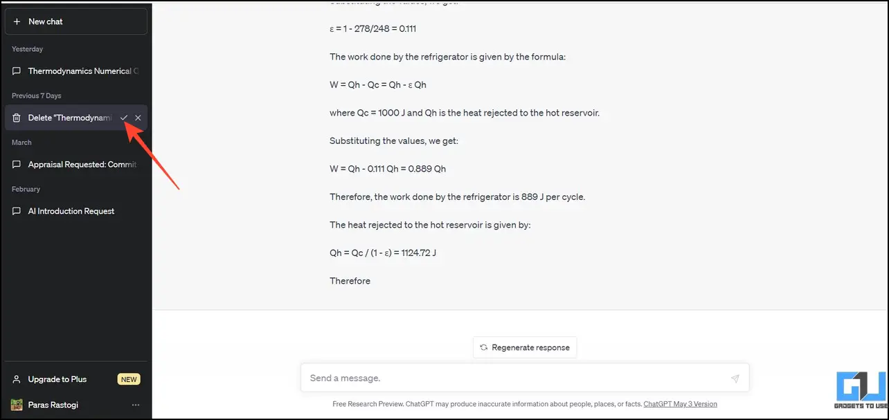 ChatGPT 기록 또는 계정 삭제하기