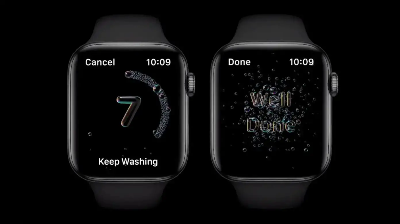 Apple Watch 손씻기 타이머 시작 및 종료하기