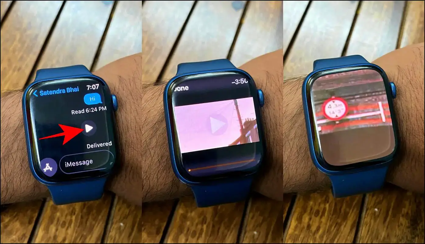 메시지를 사용하여 Apple Watch에서 동영상 시청하기
