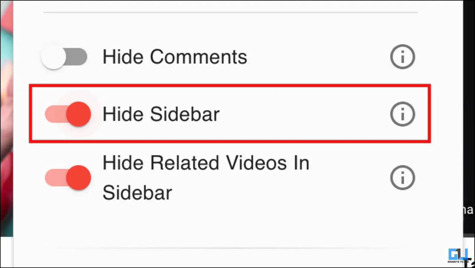 YouTube 확장 프로그램 조정을 통해 SIdebar 완전히 숨기기