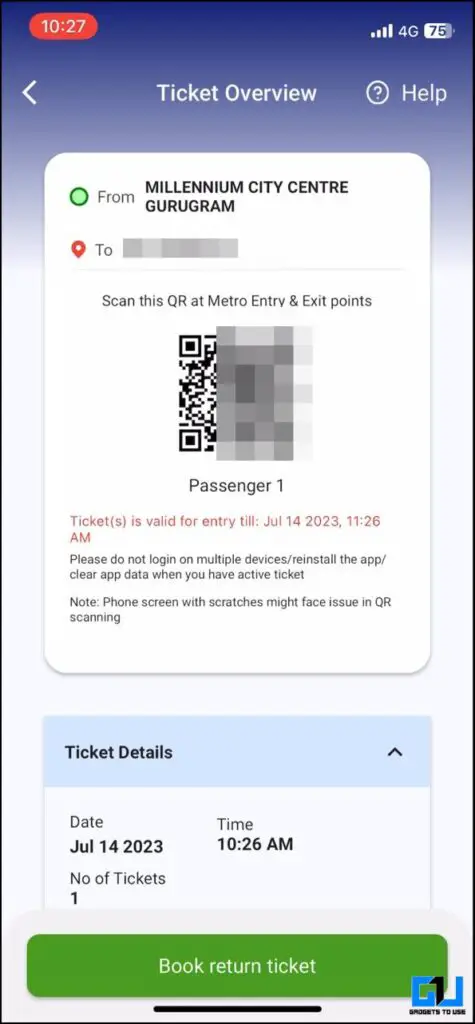 델리 메트로 앱 QR 모바일 앱 기반 티켓 예약