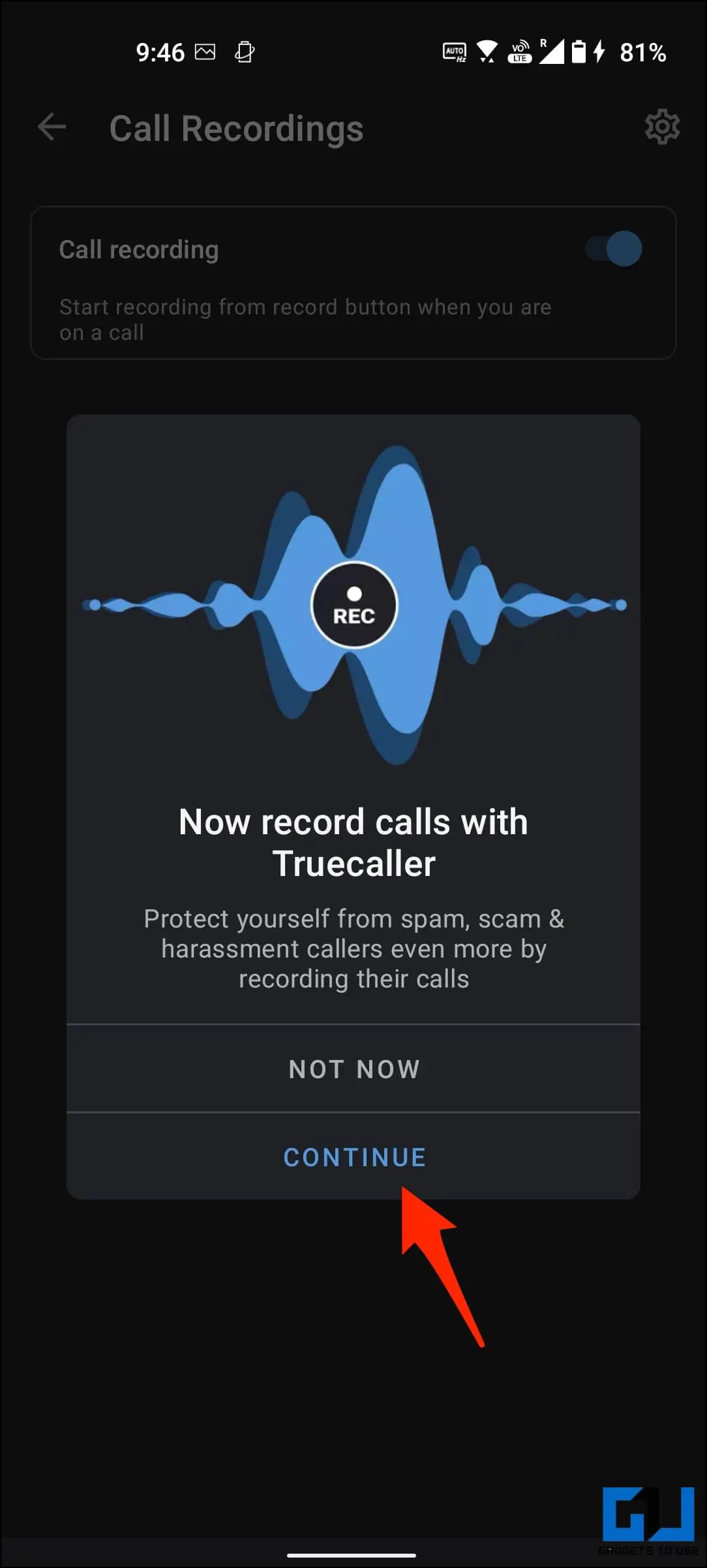 트루콜러를 사용하여 경고 없이 통화 녹음하기