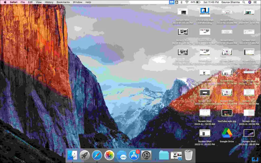 Mac의 Safari 브라우저에서 직접 바탕화면 이미지 배경 설정하기