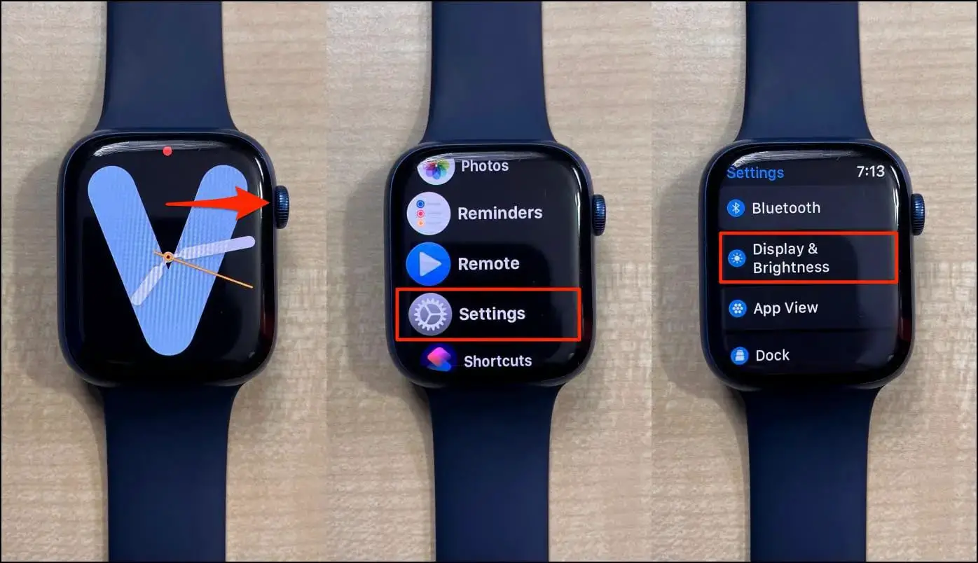 Apple Watch 설정에서 디스플레이 및 밝기를 선택합니다.