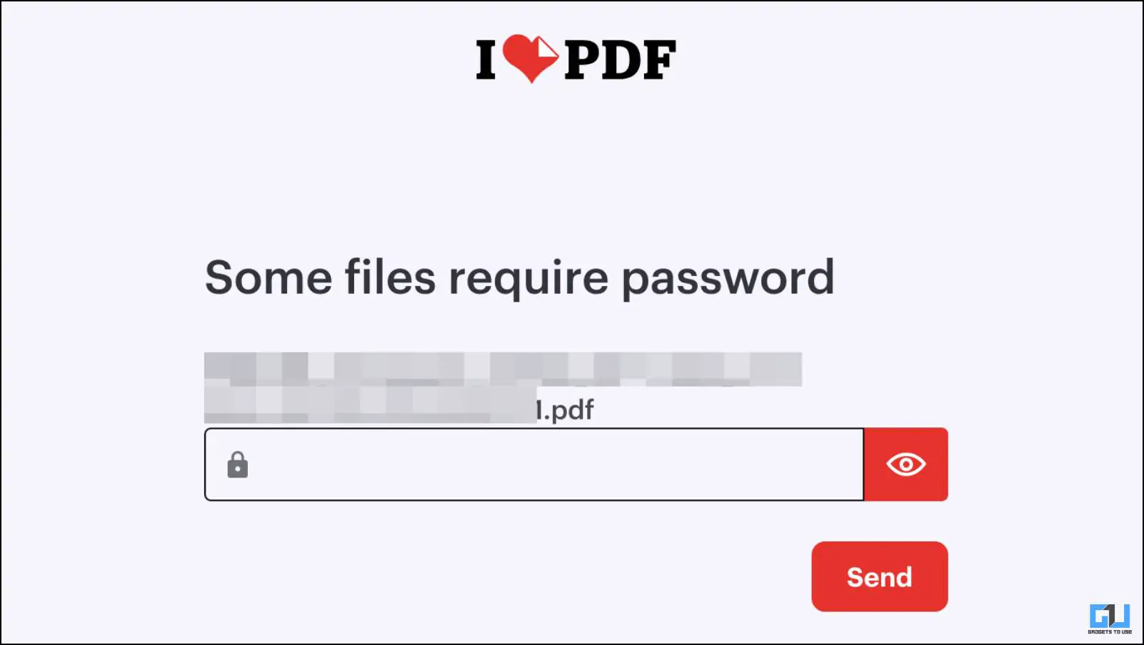 PDF 파일의 비밀번호를 입력합니다.