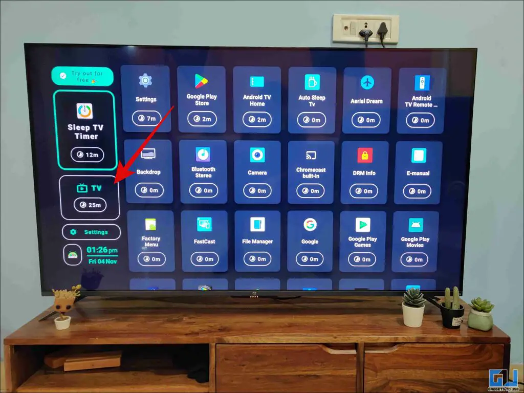 Android TV 절전 타이머