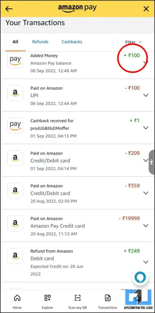 알렉사 보이스를 사용하여 Amazon Pay에 돈 추가하기