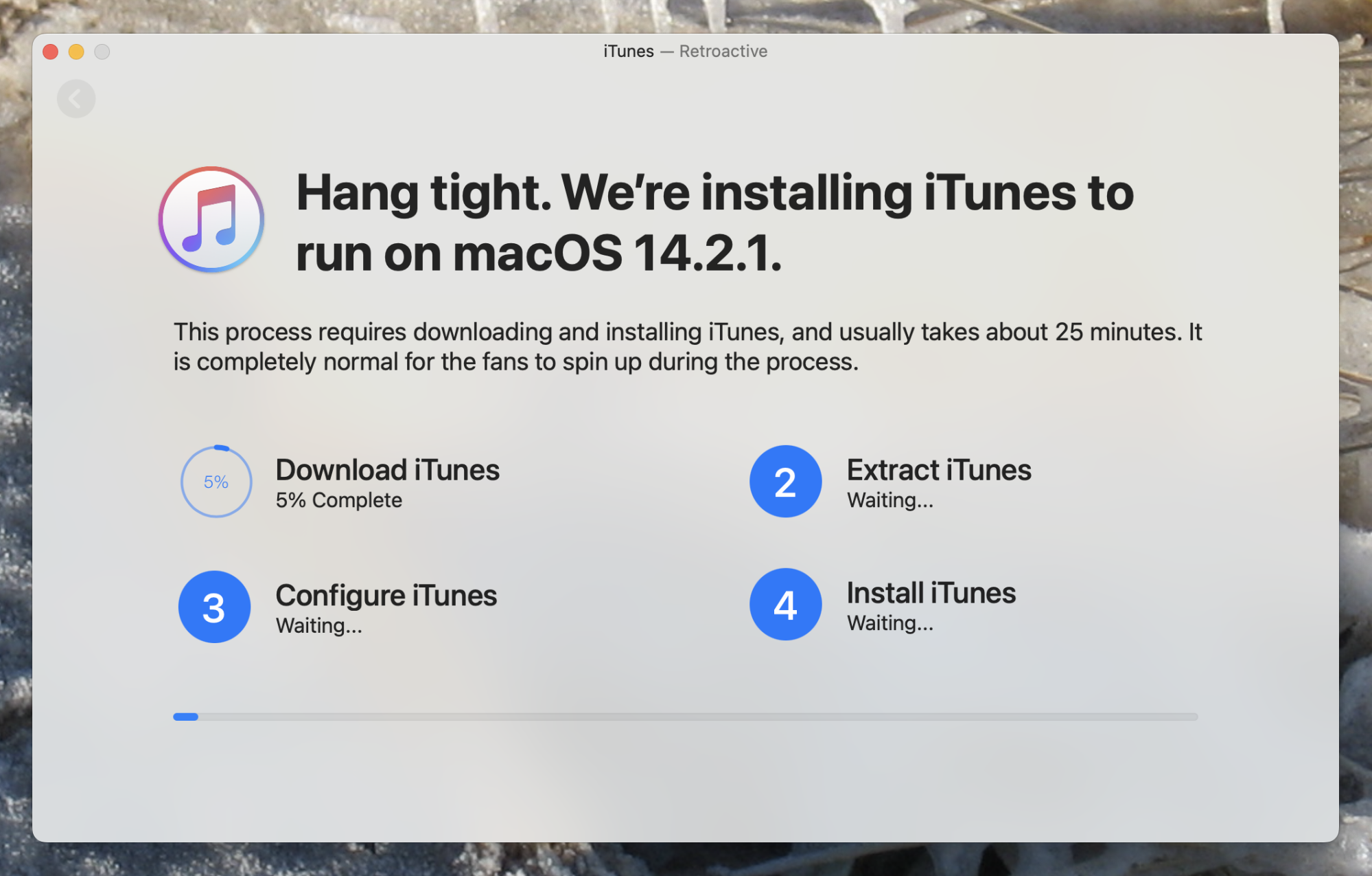 소급 적용은 iTunes를 다운로드하고 최신 Mac에서 작동하도록 설정하는 것입니다.