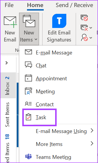 Microsoft Outlook 8에서 작업을 만드는 방법