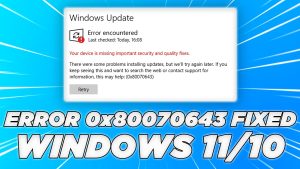 Read more about the article Windows 10 KB5001716 오류 0x80070643으로 설치 실패, 어떻게 해결하나요?