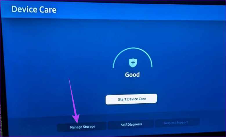 Samsung TV manage storage 1