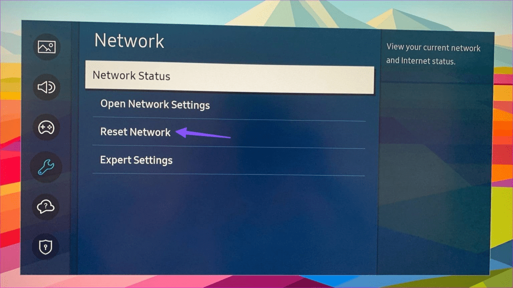 Samsung TV reset network settings