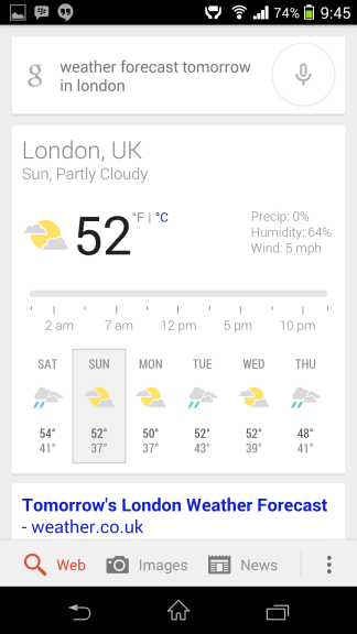 런던 날씨 Google Now