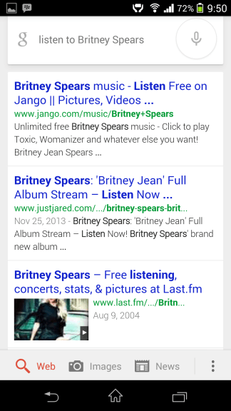 음악 듣기 Google Now