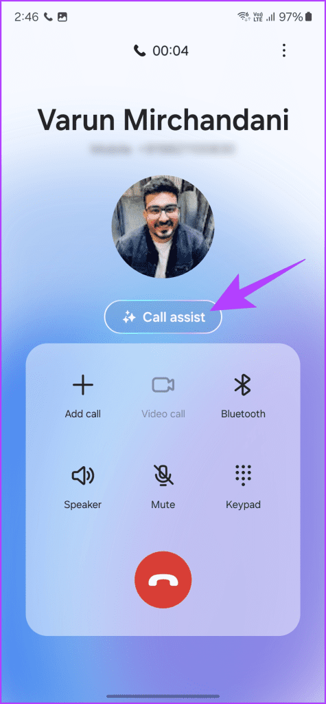 1.7 when on a call tap on the Call Assist option