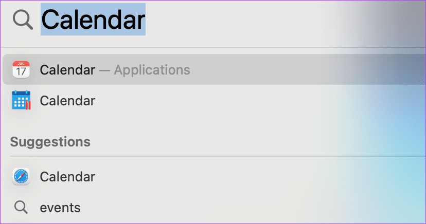 캘린더 앱 열기 Mac