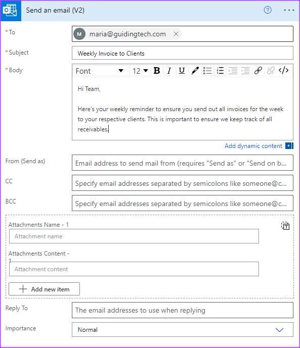 Outlook 16에서 반복 이메일을 보내는 방법