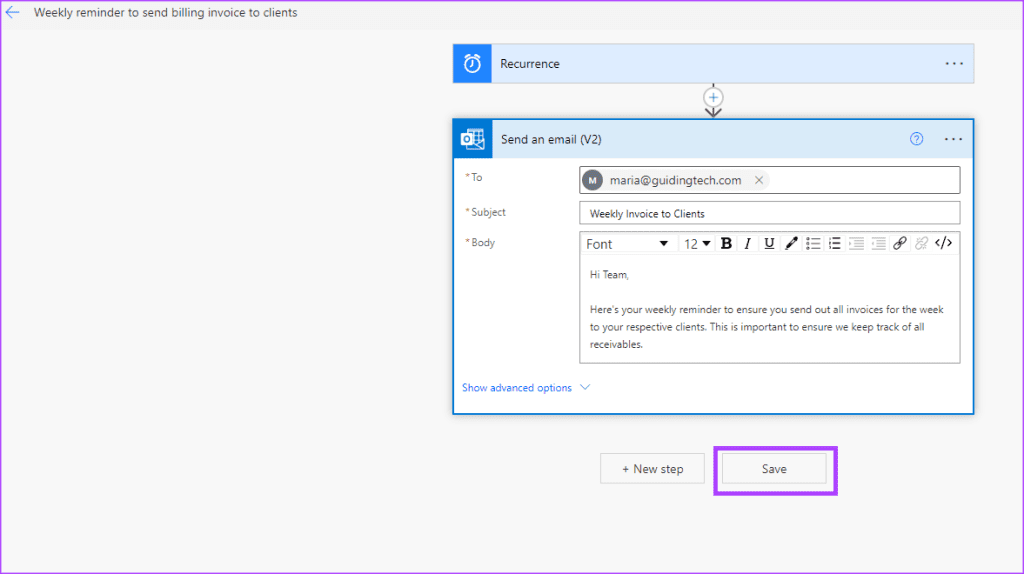 Outlook 18에서 반복 이메일을 보내는 방법