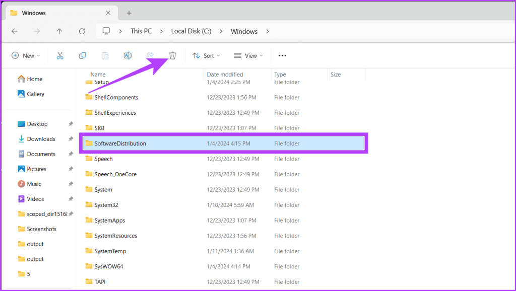 SoftwareDistribution 폴더 삭제