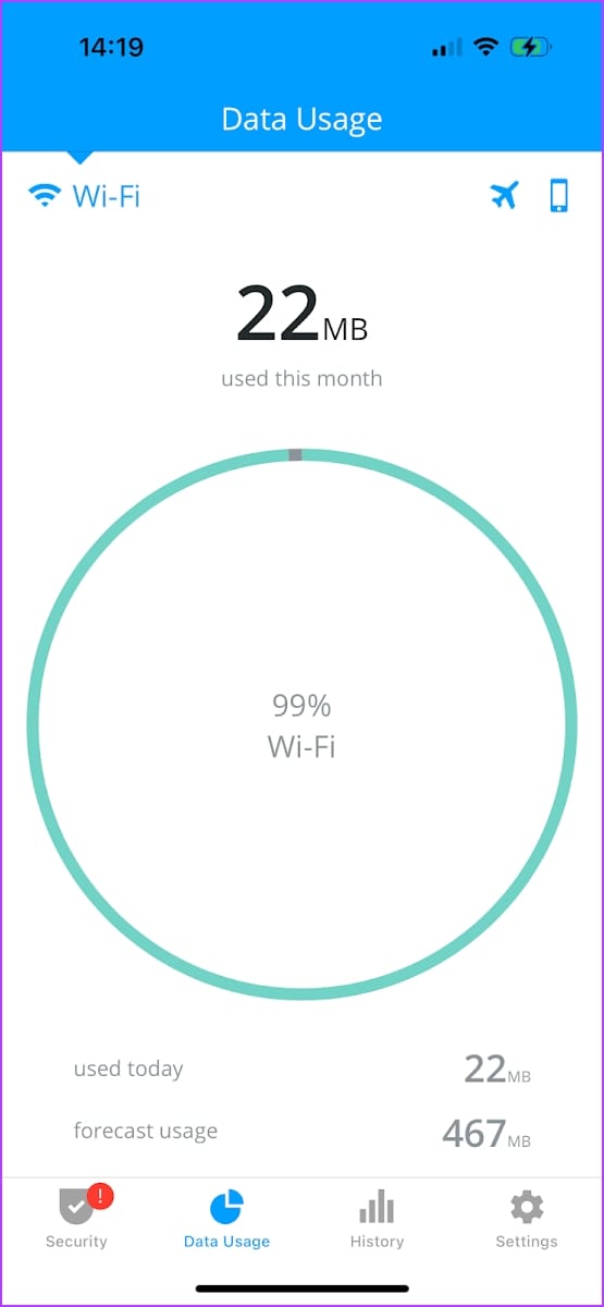 Wi-Fi 데이터 사용