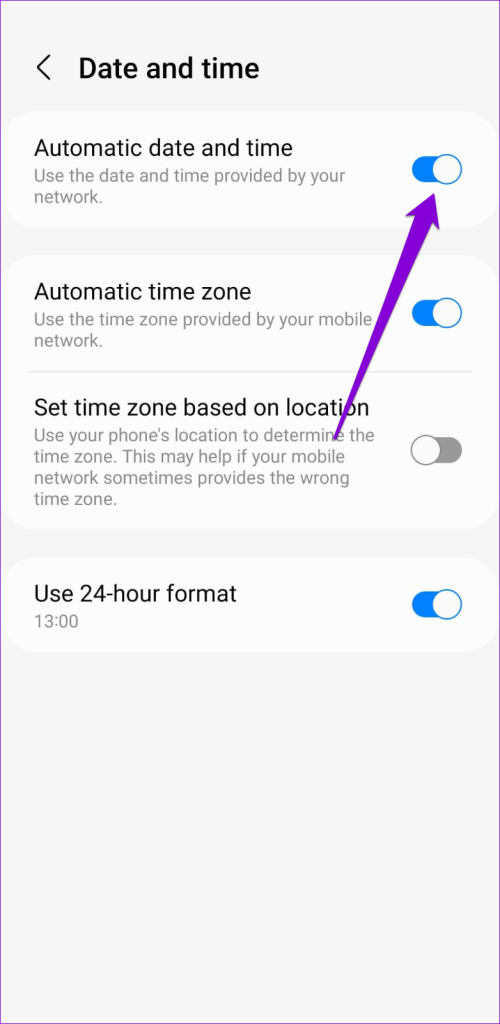 Android에서 날짜 및 시간을 자동으로 설정