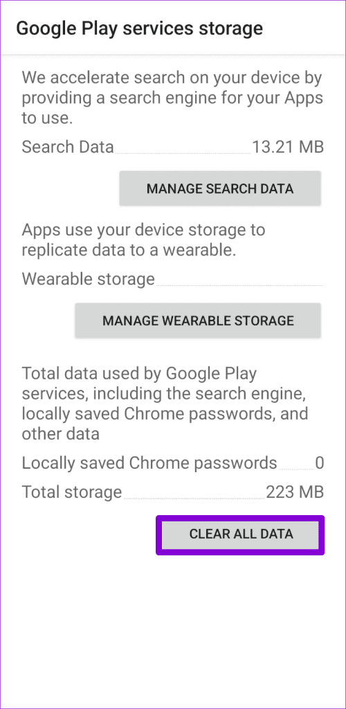 Google Play 서비스 재설정