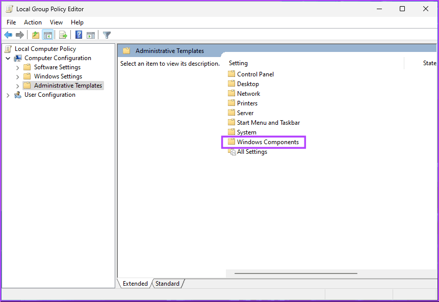 Windows 구성 요소 옵션