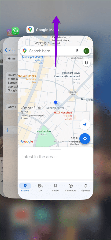 iPhone에서 Google 지도 닫기