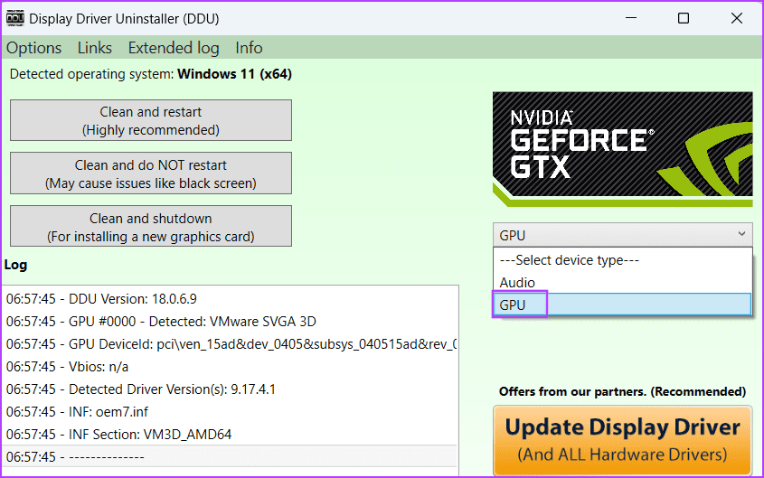 DDU를 사용하여 GPU 드라이버 지우기