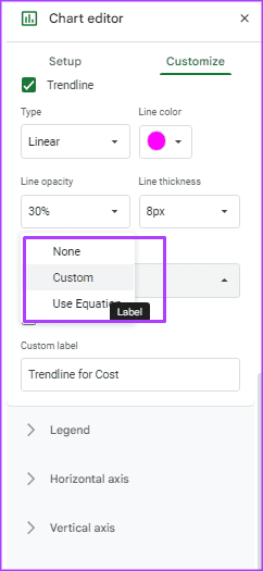 Google Sheets 16에 추세선을 추가하는 방법