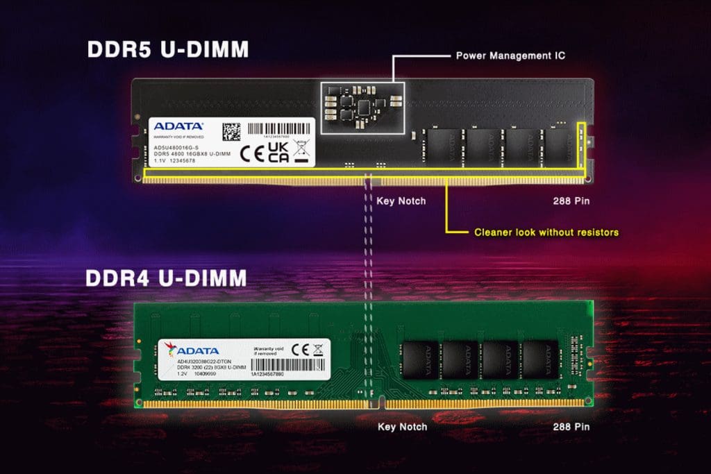 DDR4와 DDR5 RAM 설계 및 아키텍처