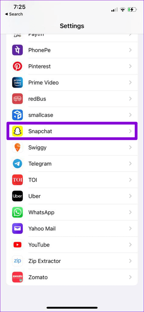 iPhone 2의 Snapchat 설정
