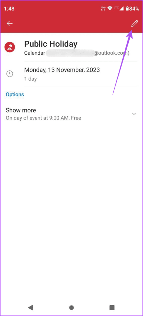 Outlook 앱 모바일에서 휴일 편집
