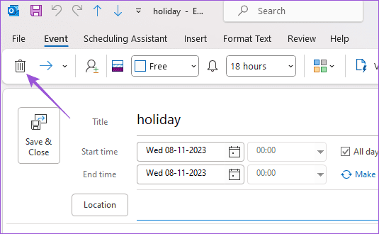 휴일 Outlook 캘린더 삭제 Windows 11