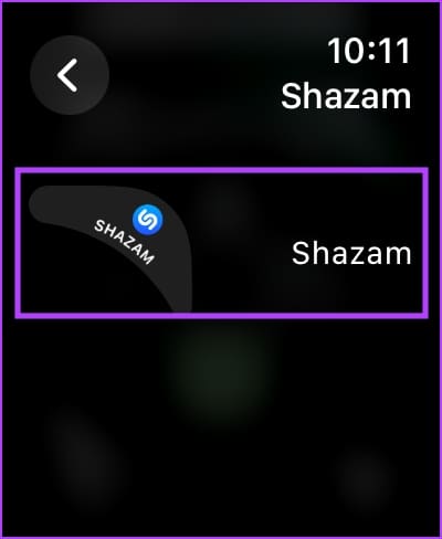 Shazam Complication을 탭하세요.