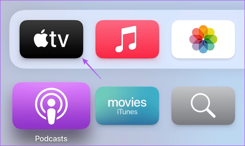 Apple TV 스트리밍 박스에서 Apple TV 앱 열기