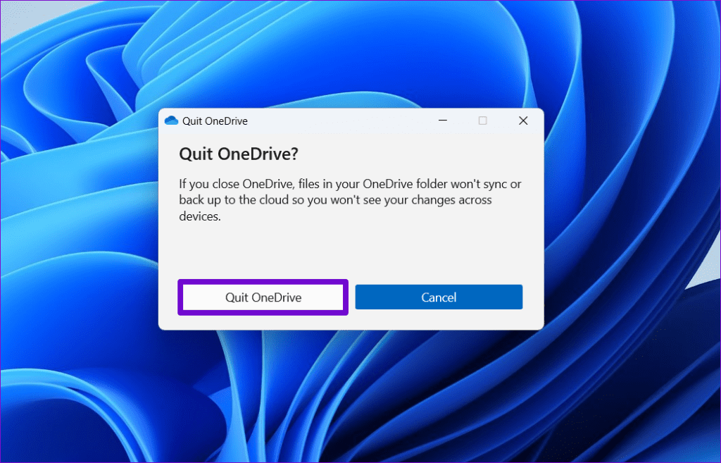 OneDrive 닫기