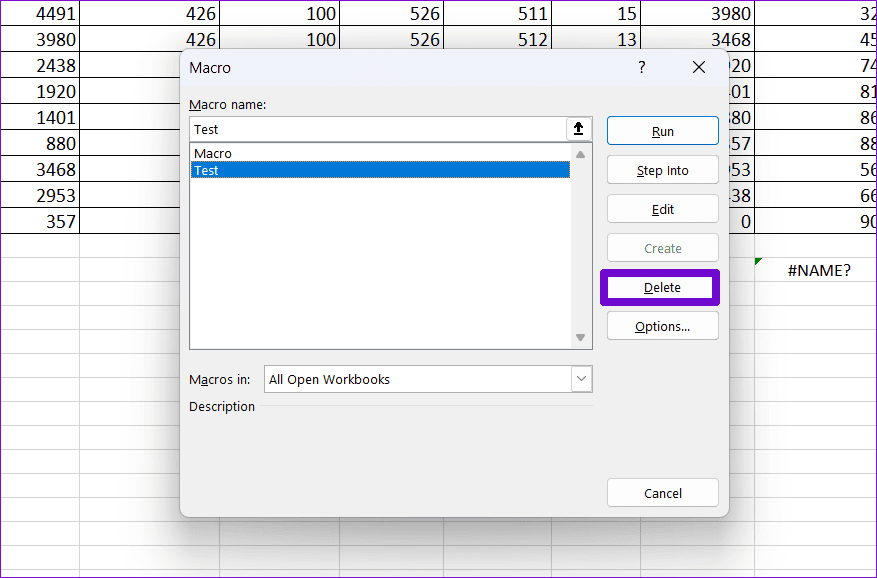 Excel에서 매크로 삭제