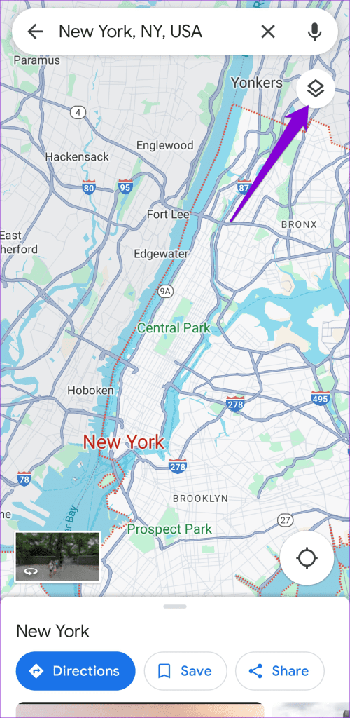 Google 지도 앱의 레이어
