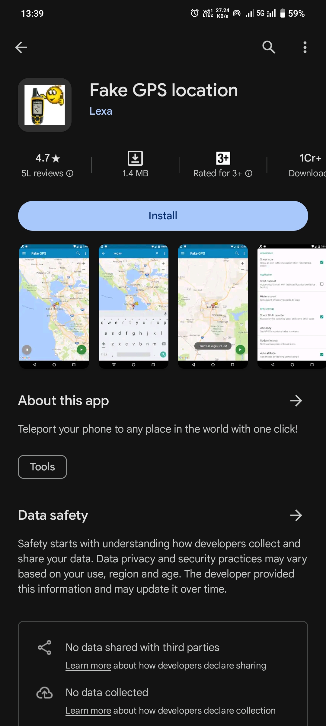 Google Play 스토어에 가짜 GPS 위치 등록