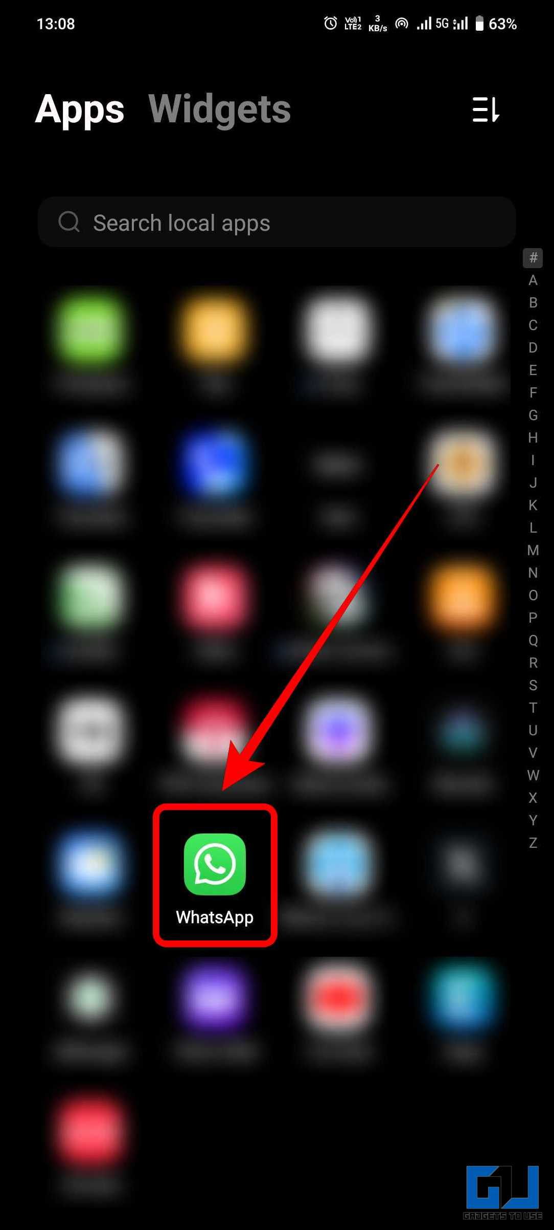WhatsApp 앱 실행