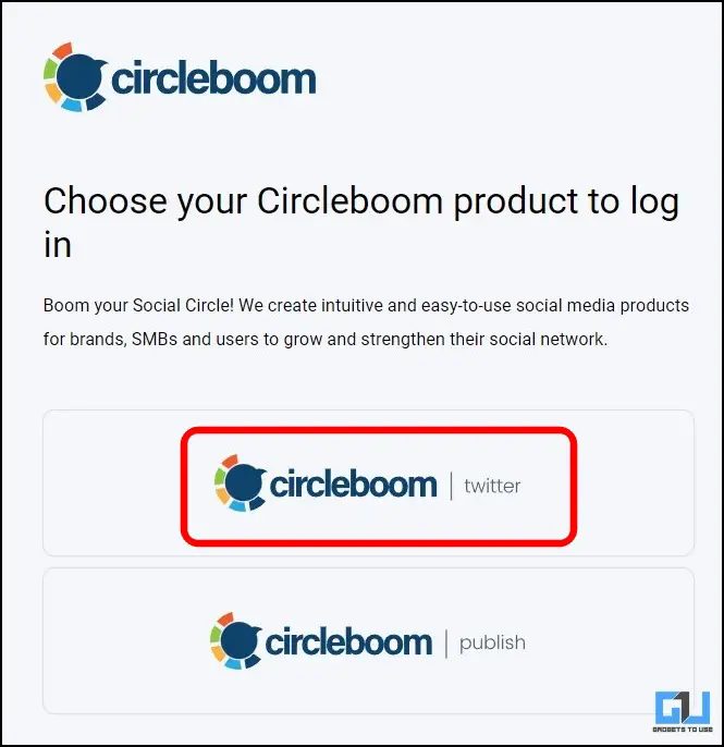 Circleboom 트위터 제품 로그인