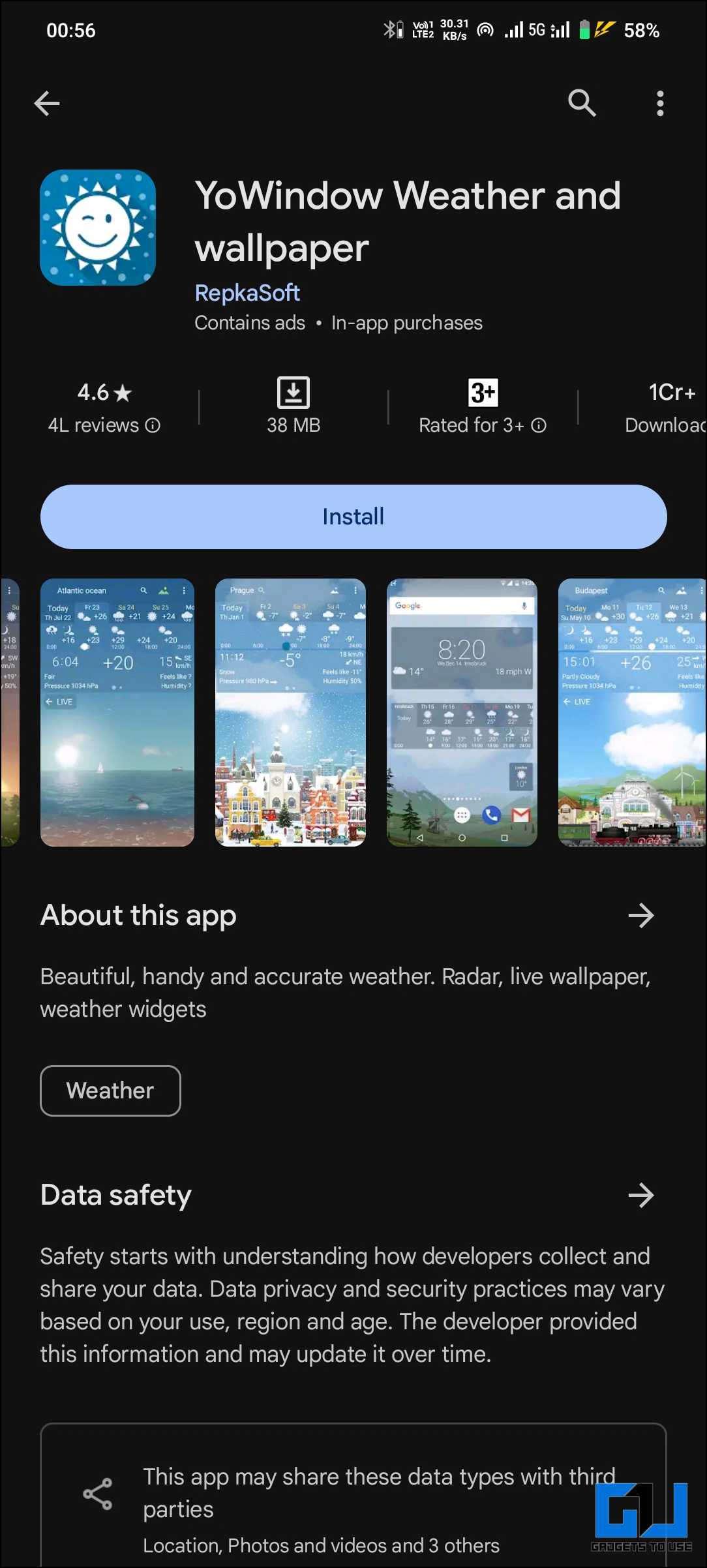 YoWindow 날씨 및 배경화면 앱