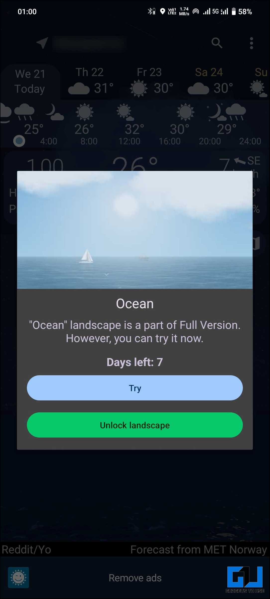 YoWindow 날씨 및 배경화면 앱의 구독 요금제