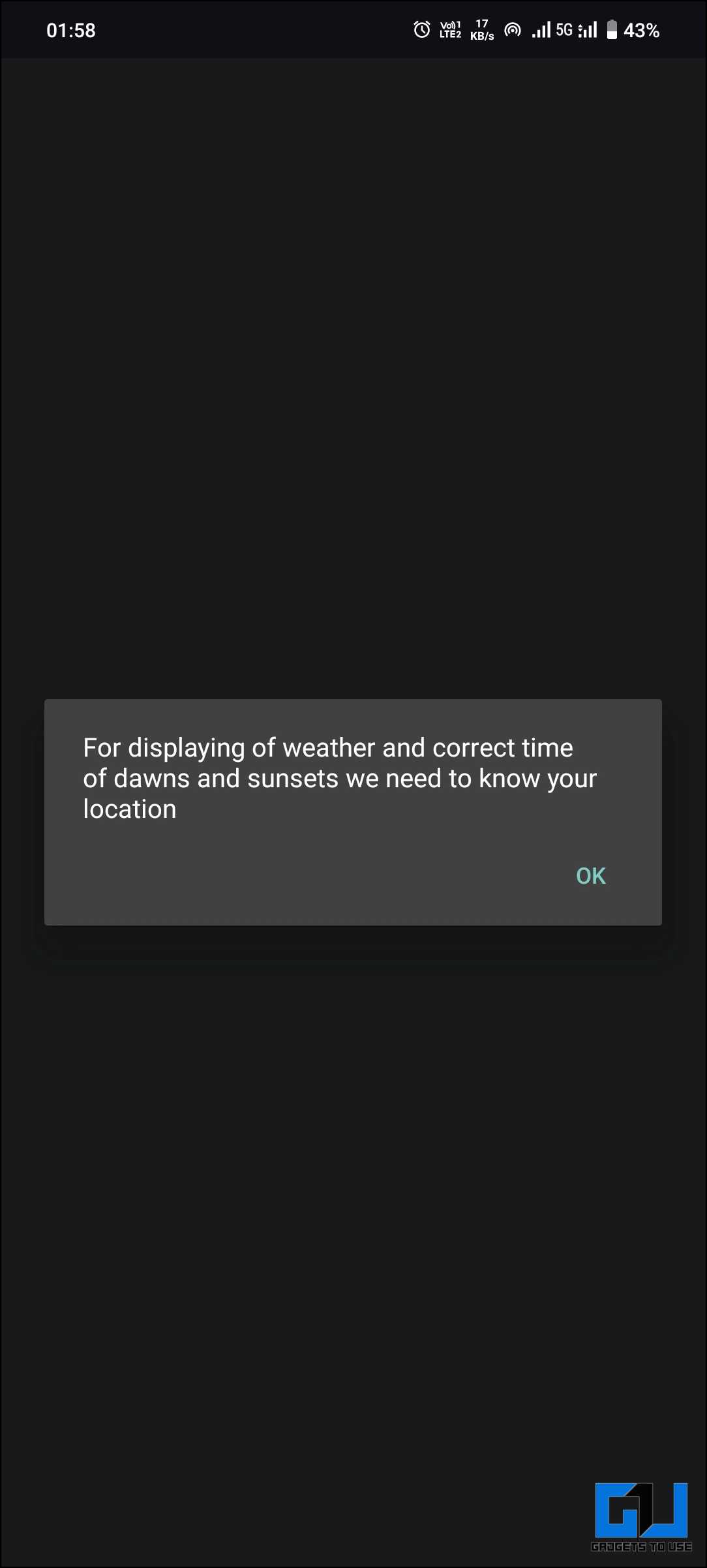 날씨 라이브 배경화면 앱의 위치 권한 요청