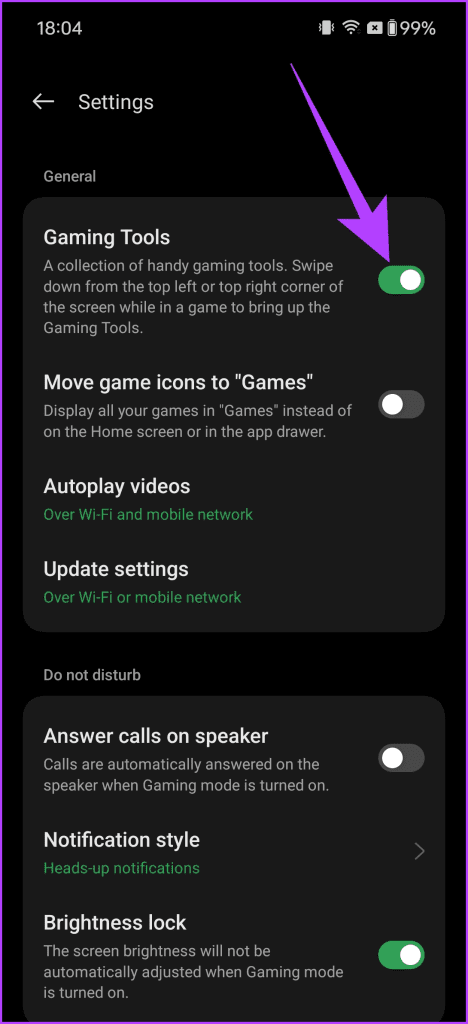 11.2 앱 설정 메뉴에서 게임 내에서 액세스할 수 있는 게임 도구를 활성화할 수 있습니다.