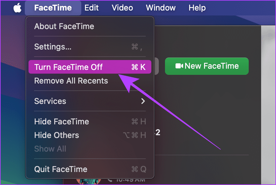 Mac에서 FaceTime 끄기